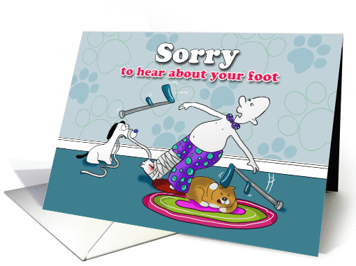 Funny Sorry to hear about your foot card, Fat Cat and Duncan card