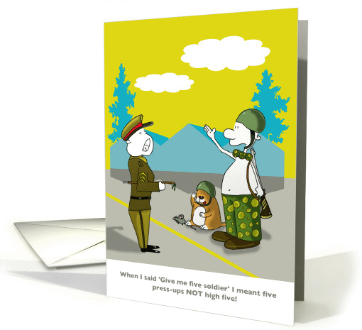 Funny soldier birthday card, Fat Cat and Duncan card (940964)