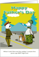 Funny happy Father’s day soldier card, Fat Cat and Duncan card