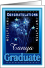 Graduation Congratulations Customize Name Fireworks Stars Invites card