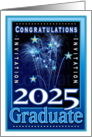 2022 Graduation Congratulations Party Fireworks Stars Invites card