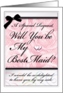 Will You Be My Best Maid Wedding Formal Hearts and Pink Roses card