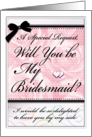 Will You Be My Bridesmaid Wedding Roses Hearts Bow card