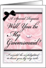 Will You Be My Groomsmaid Wedding Roses Hearts Lace card