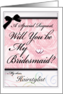 Will You Be My Bridesmaid Elegant Pink Customize for Any Relation card