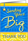 Sending You a Big Thank You in Cheerful Blue with Yellow Stars card