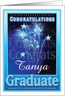 Graduation Congratulations Customize Name Celebrate Fireworks Stars card