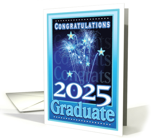 2025 Graduation Congratulations Festive Fireworks Stars card (1740126)