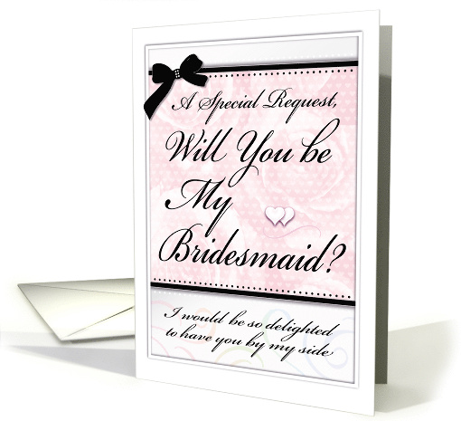 Will You Be My Bridesmaid Wedding Roses Hearts Bow card (226269)