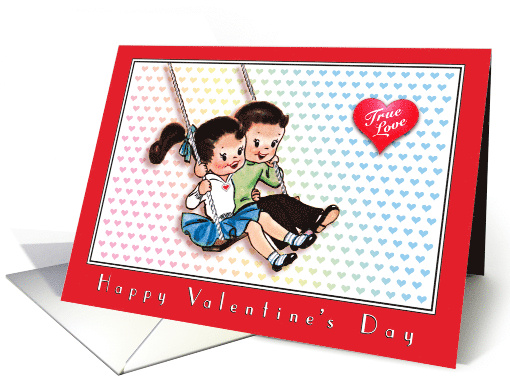 True Love Retro Happy Valentine's Day Cute Sweethearts card (367577)