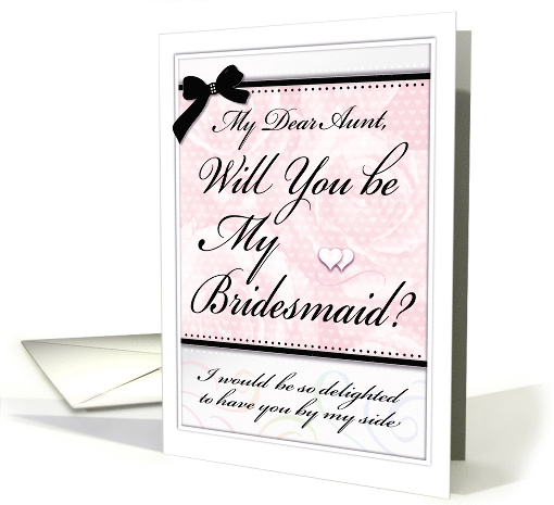 Will You Be My Bridesmaid Aunt Wedding Formal Elegant Pink Lace card