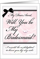 Will You Be My Bridesmaid Aunt Wedding Formal Elegant Pink Lace card