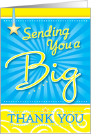 Sending You a Big Thank You in Cheerful Blue with Yellow Stars card