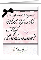 Will You Be My Bridesmaid Wedding Personalize Customize Name card
