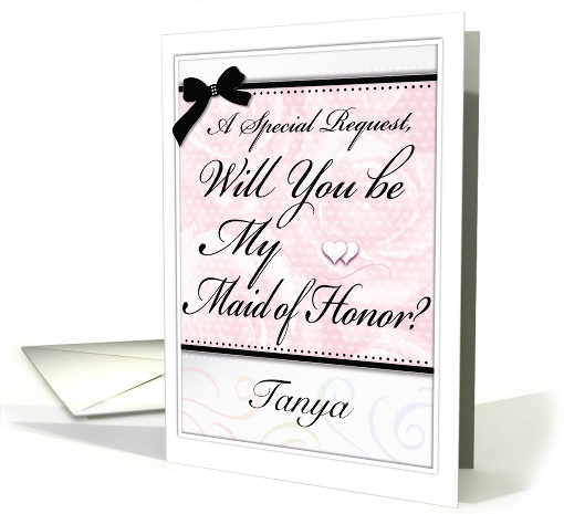 Will You Be My Maid of Honor Wedding Personalize Customize Name card