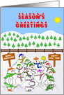 Season’s Greetings from a group of happy melting Snowmen card