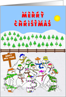 Merry Christmas from melting Snowmen. And a Happy New Year. card