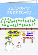 Season’s Greetings. A Snowboy wants to visit sunny Florida. card