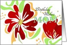 Birthday Wishes Mom Bold Poppy Red Flowers card