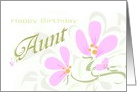 Happy Birthday Aunt Pink Flowers Polka Dots card