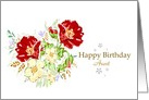 Aunt Happy Birthday Wild Poppies and Hawthorn Blossom card