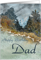 Dad Birthday Wooded Mountain Trail card