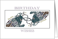 Pisces Friend Birthday Fish card