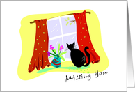 Missing you cat card