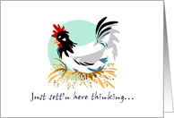 Thinking Of You Friend Chicken on Nest card