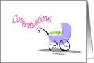  Baby Stroller Congratulations card