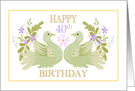 40th Birthday Doves card
