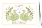 40th Birthday Doves card