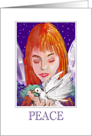 Angel Dove Peace Christmas card