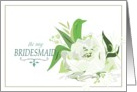 Be My Bridesmaid White Rose card