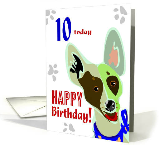 Tenth Birthday Zany Dog card (249840)