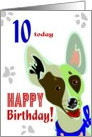 Tenth Birthday Zany Dog card