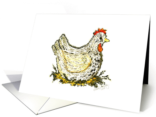 White Chicken Notecard card (250837)