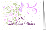 Twenty First Birthday Wishes card