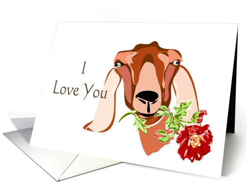 I love You Valentine Goat card (336549)