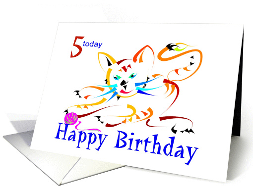 5th Birthday tiger cub card (339083)