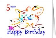 5th Birthday tiger cub card