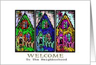 New Home Neighborhood Welcome Wagon card