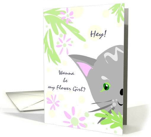 Be my Flower Girl Cat card (448029)