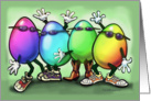 Humorous Colored Easter Eggs Wearing Sunglasses card