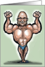 Bald Muscle Dude Card