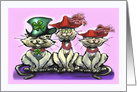 Lucky Irish Hat and Cats with Red Hats card