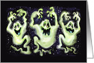 Ghostly Trio of Silly Halloween ghosts card