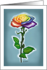 Single Rainbow Rose card