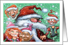 Santa Claus and his Happy Christmas Elves card