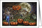 Halloween Jack O Lanterns on Twisted Vines with Ghosts card